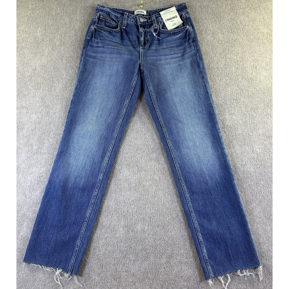 L'AGENCE Milana Low-Rise Stovepipe Jeans Brentwood Wash Size 24 NWT